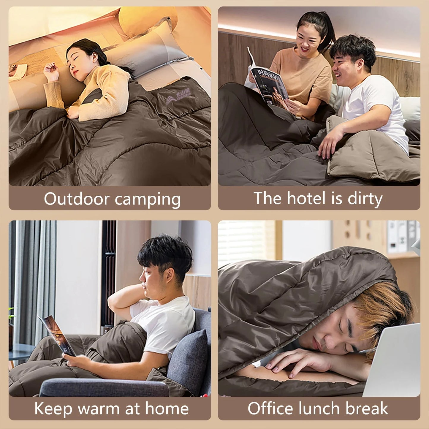Camping Sleeping Bag 100 cm Wide for 4 Seasons
