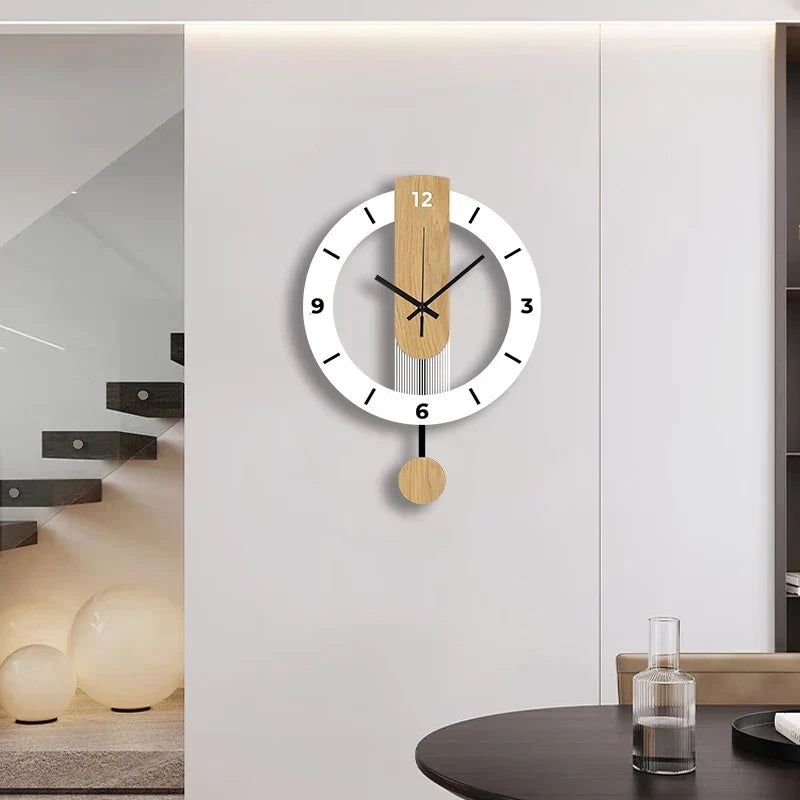 Wood Grain Pendulum Clock
