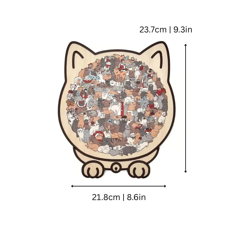 Cat Wooden Puzzle 135 Piece Animal Jigsaw