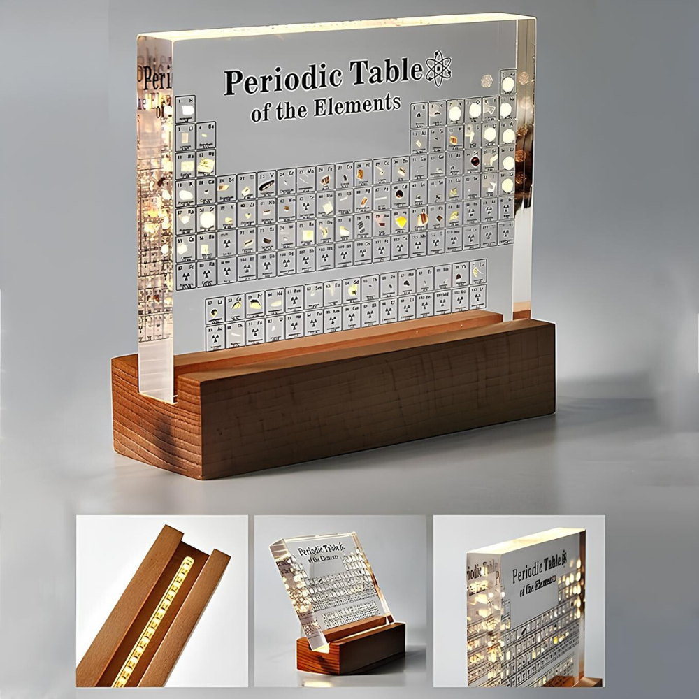 Periodic Table of Real Elements - Educational Acrylic Display