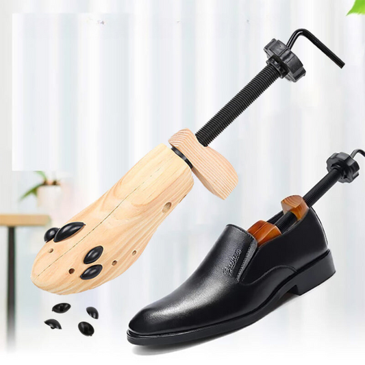 Adjustable wooden shoe tree for men and women