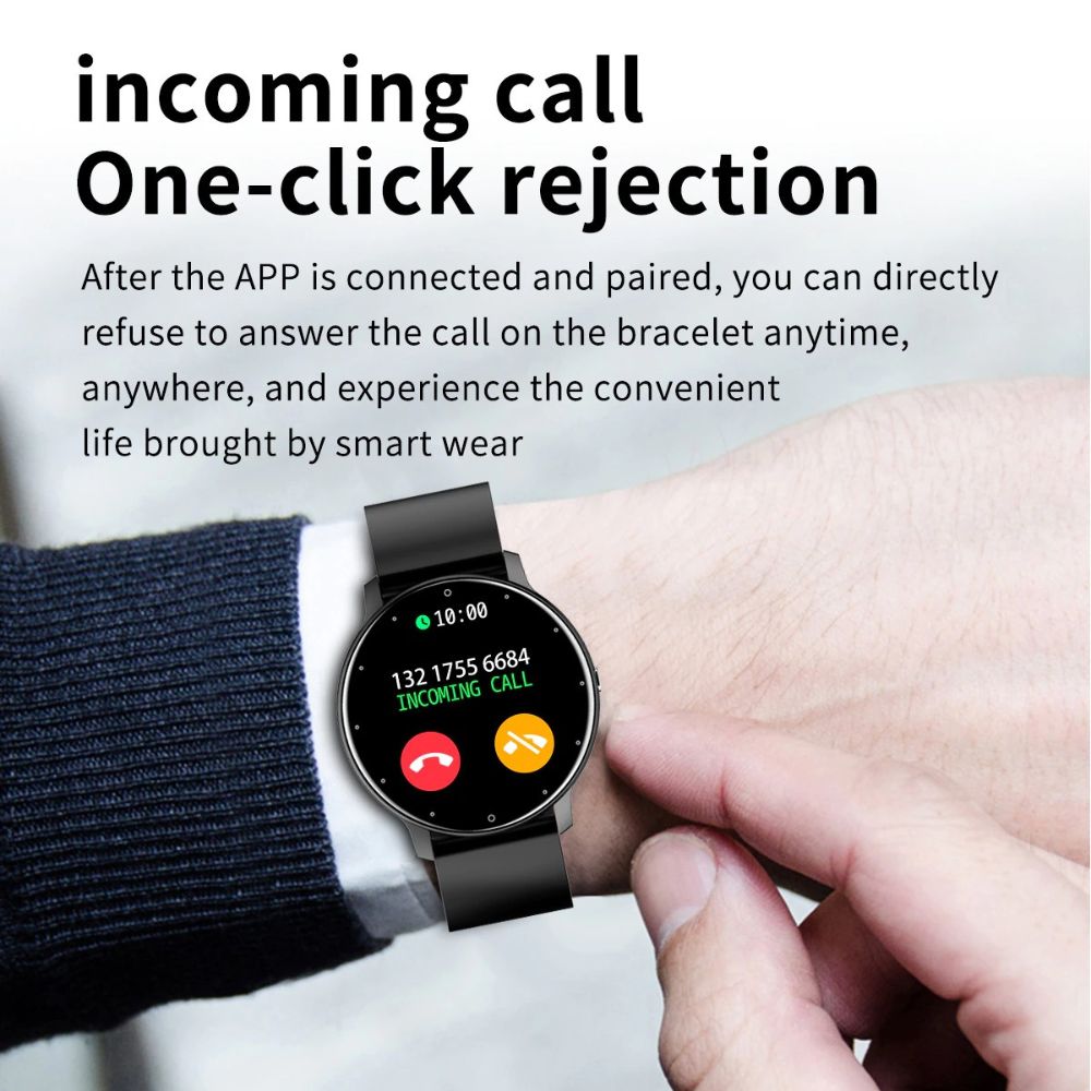 IP67 Ultra-thin Smartwatch - Slim Full Touchscreen Fitness Tracker with Waterproof Design