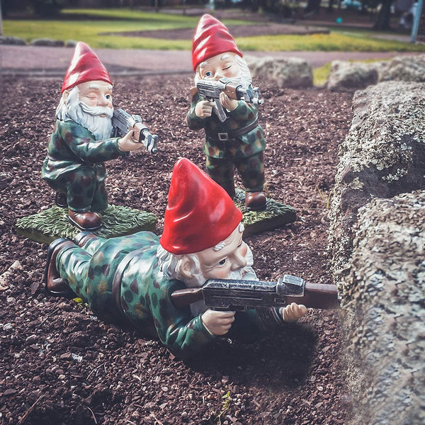 Garden Gnome Warriors – Funny Outdoor Yard Statues