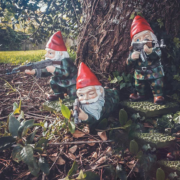 Garden Gnome Warriors – Funny Outdoor Yard Statues