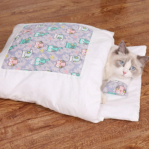 Cat Cave Bed - Cozy Enclosed Sleeping Pod