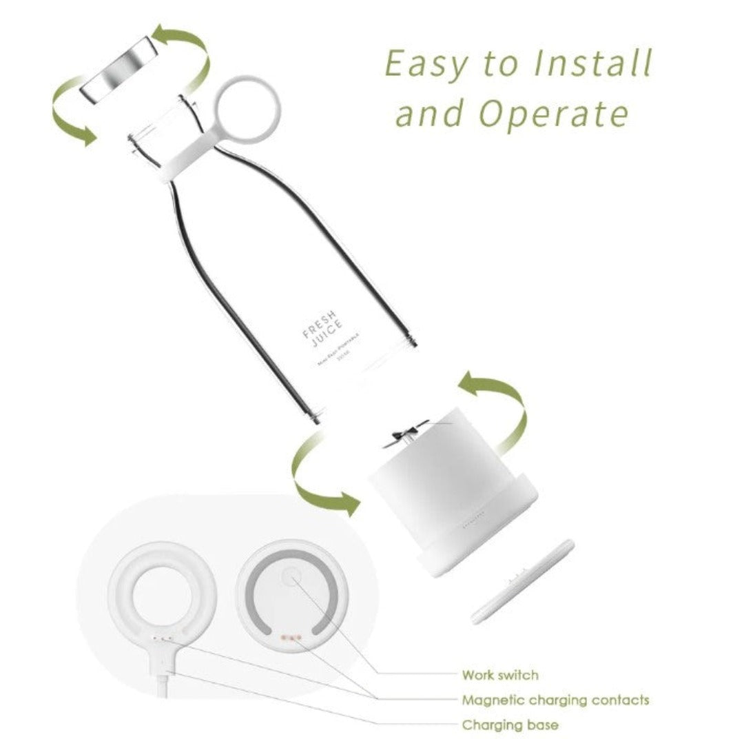 Portable USB Rechargeable Blender - 6 Blade Smoothie Maker for Shakes, Juices & Travel