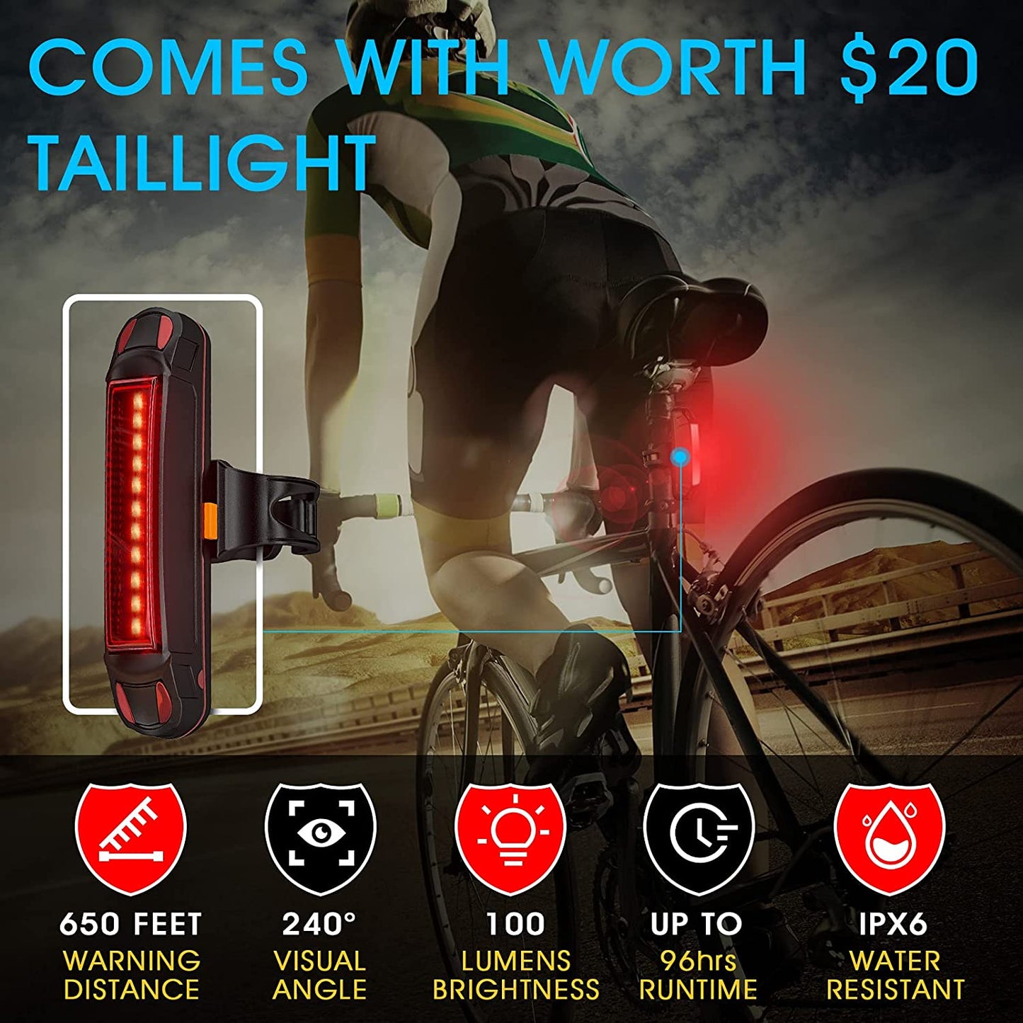 Super Bright Bike Lights - 6000/7000 Lumens USB Rechargeable 3LED