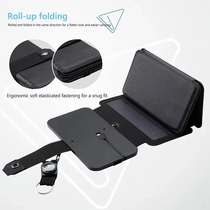 Foldable Portable Solar Panel Charger - Ideal for Outdoor Camping & Mobile Devices