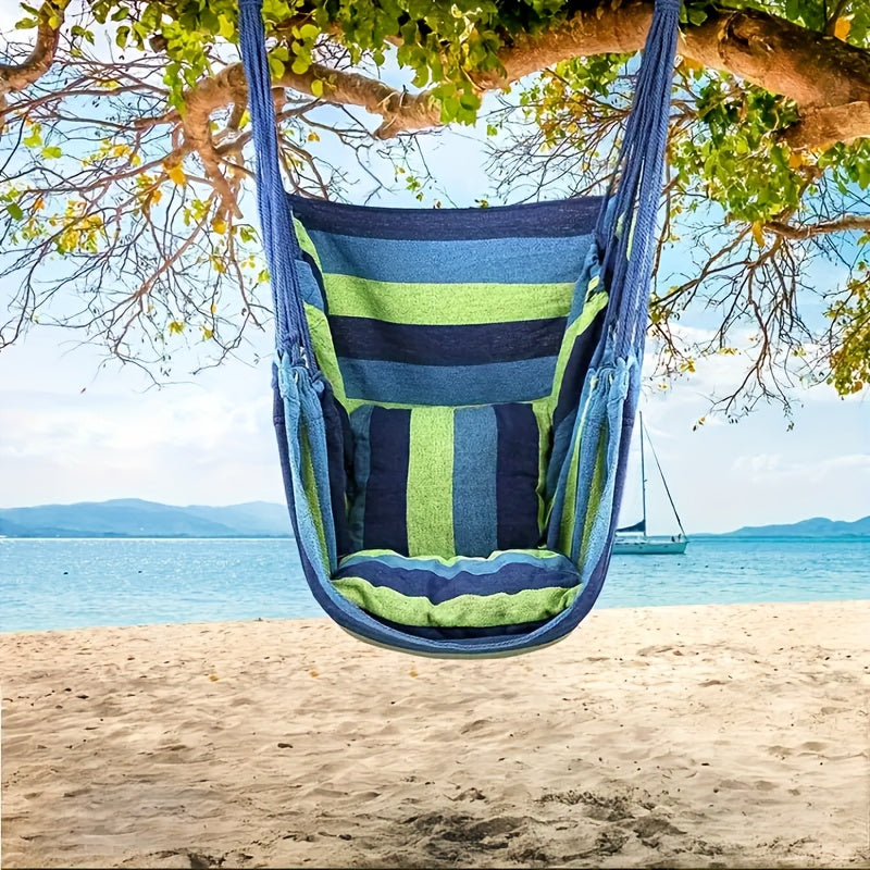 Striped Hammock Swing Chair - Outdoor Patio Seat