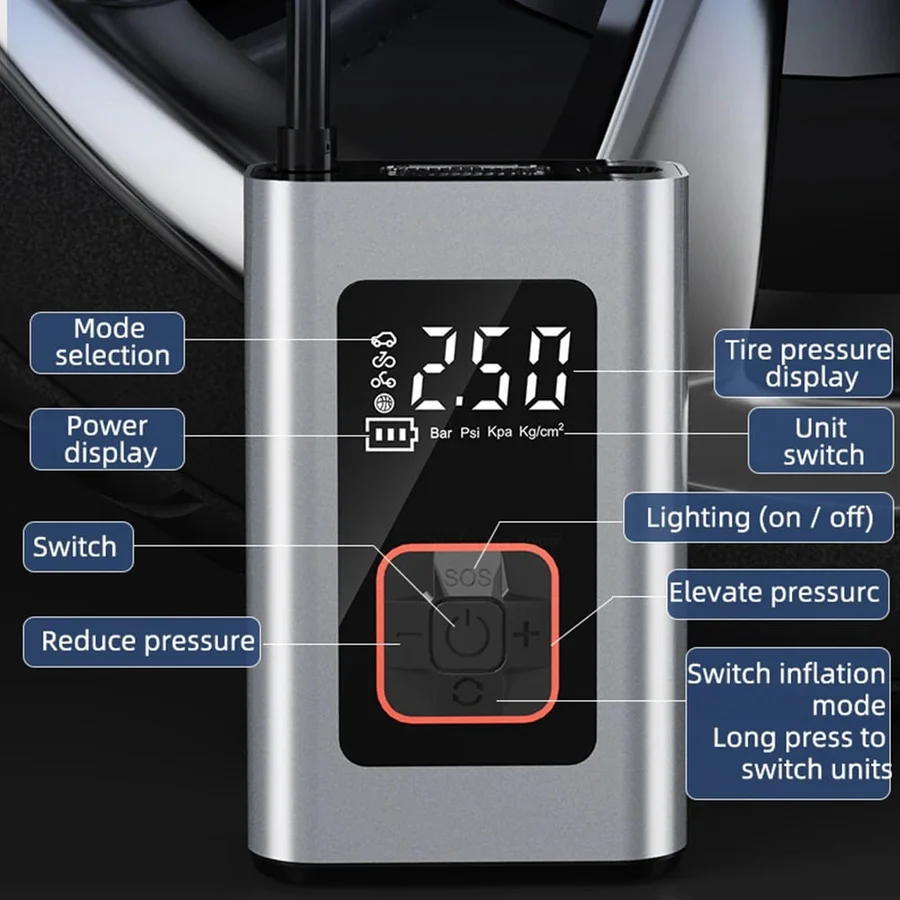Smart Portable Electric Tire Inflator – Fast & Easy