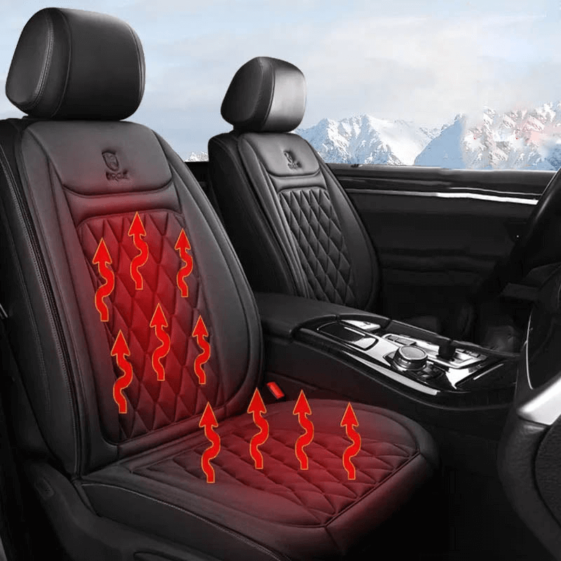 Heated Car Seat Cover – 12V/24V Electric Seat Warmer with Adjustable Temperature, Cotton or Flannel