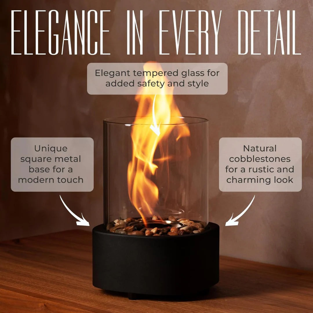 Portable Glass Tabletop Fire Pit Fireplace