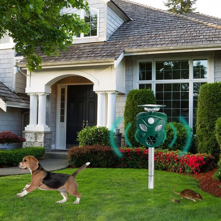 Solar Ultrasonic Animal Repeller 360° Coverage