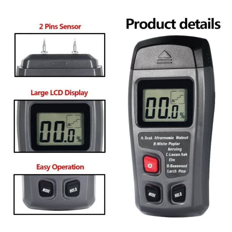 Wood Moisture Meter β Digital Tester for Lumber & Firewood