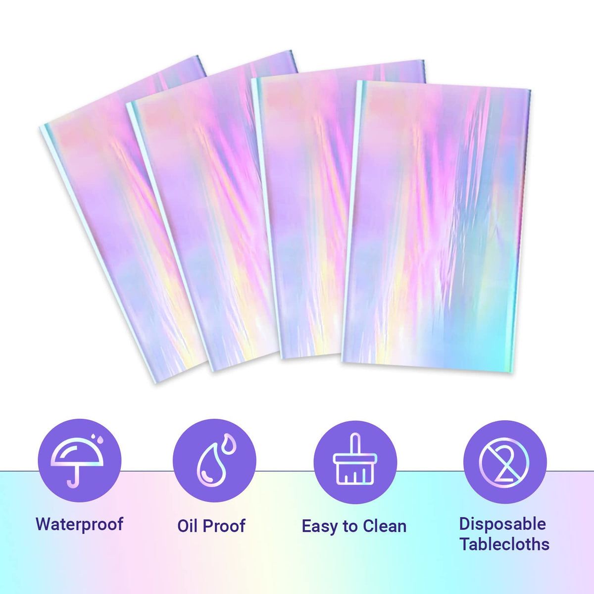 Rainbow Party Tablecloth – 4 Pieces