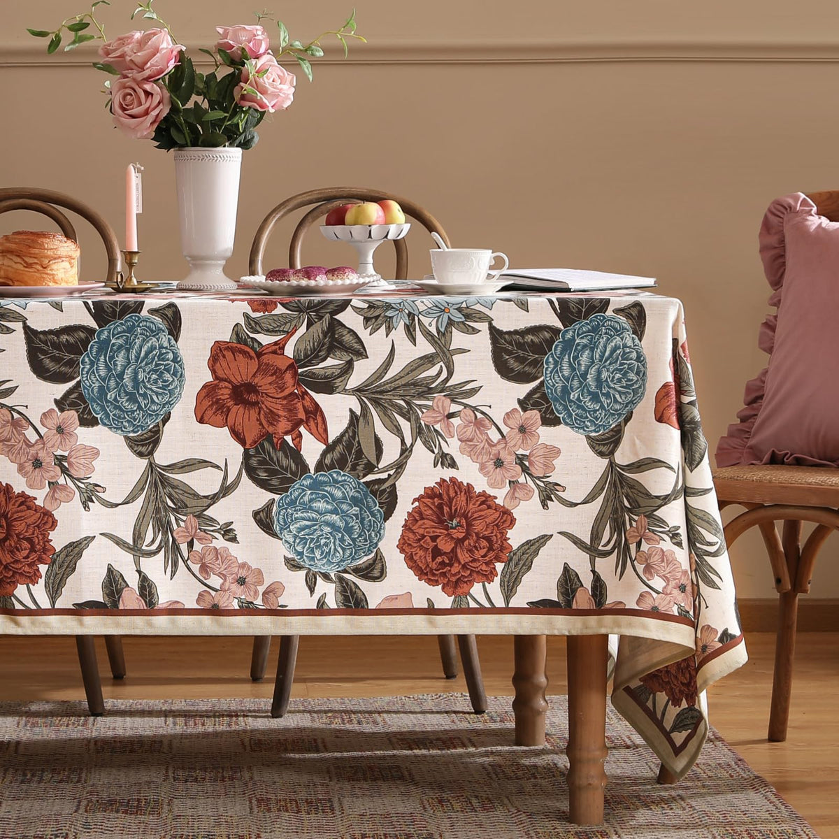 Vintage Floral Tablecloth