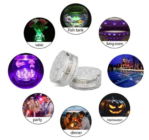 Premium Submersible LED Pool Lights – Remote Controlled RGB, Waterproof & Rechargeable – Perfect for Pools, Hot Tubs, and Fountains