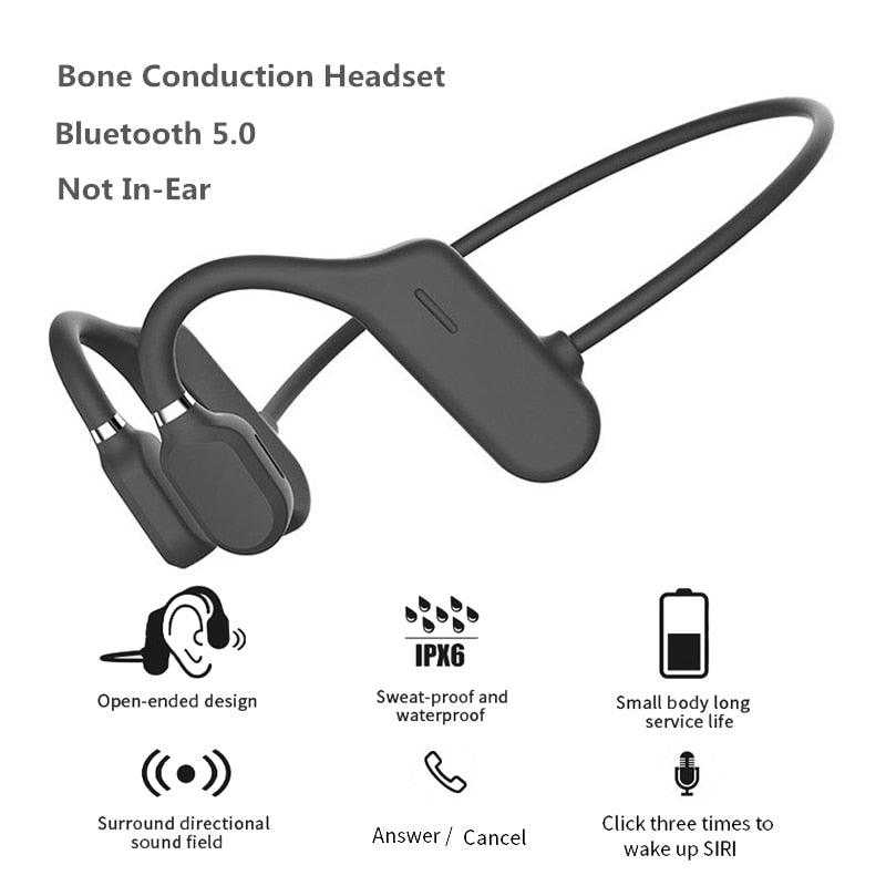 Bluetooth Bone Conduction Headphones - Wireless, Open-Ear
