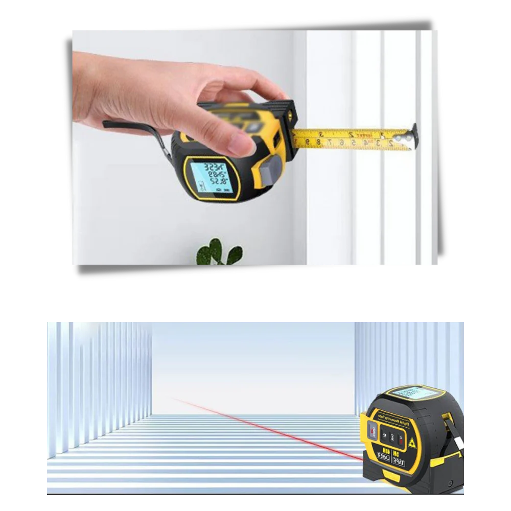 3-in-1 Laser Tape Measure – Volume Measurement Tool 40M
