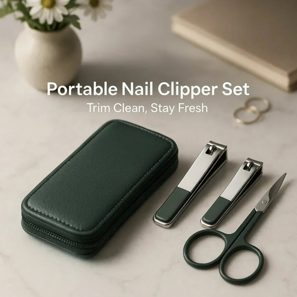 Portable Nail Clipper Set for Travel & Grooming