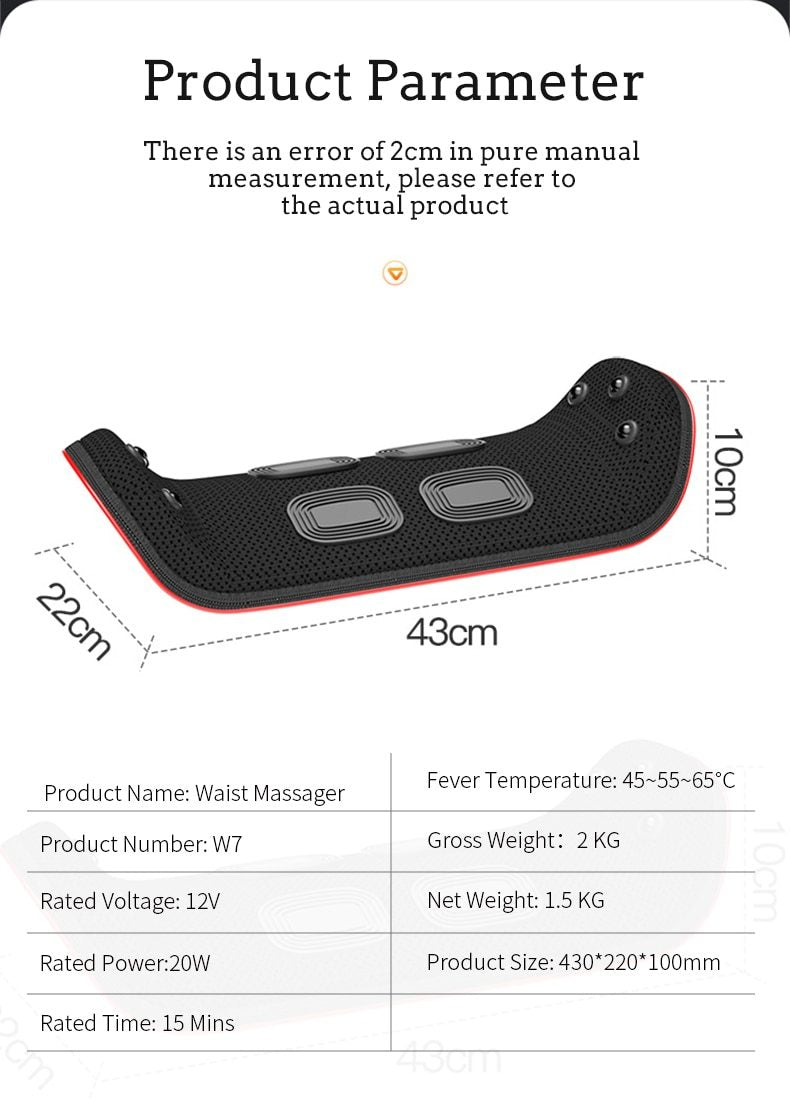 Electric Back Massager - Lumbar Pain Relief & Support