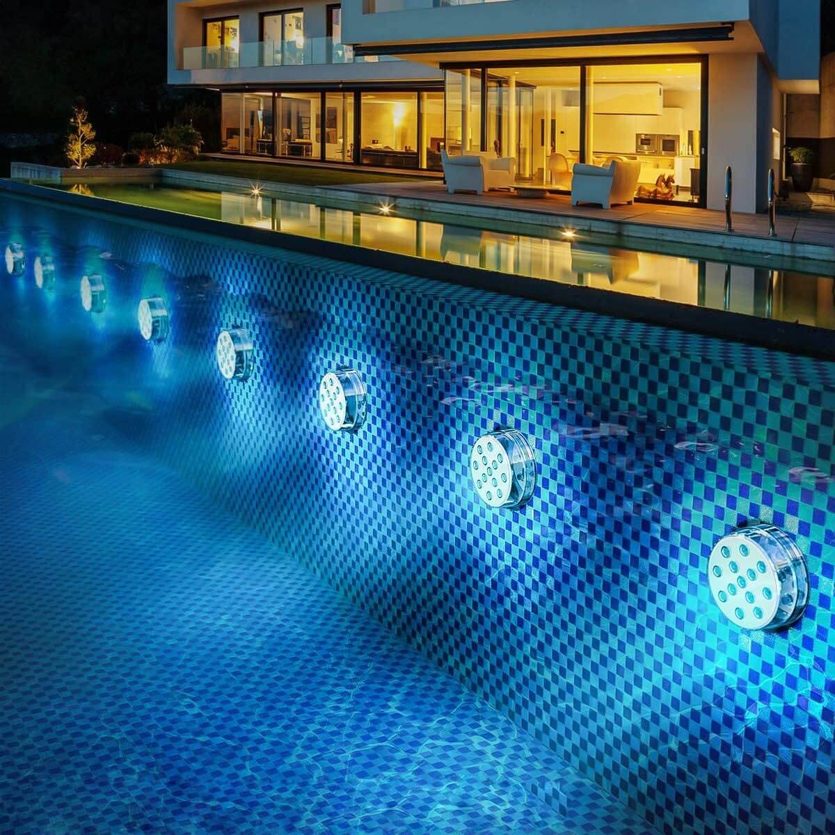 Premium Submersible LED Pool Lights – Remote Controlled RGB, Waterproof & Rechargeable – Perfect for Pools, Hot Tubs, and Fountains