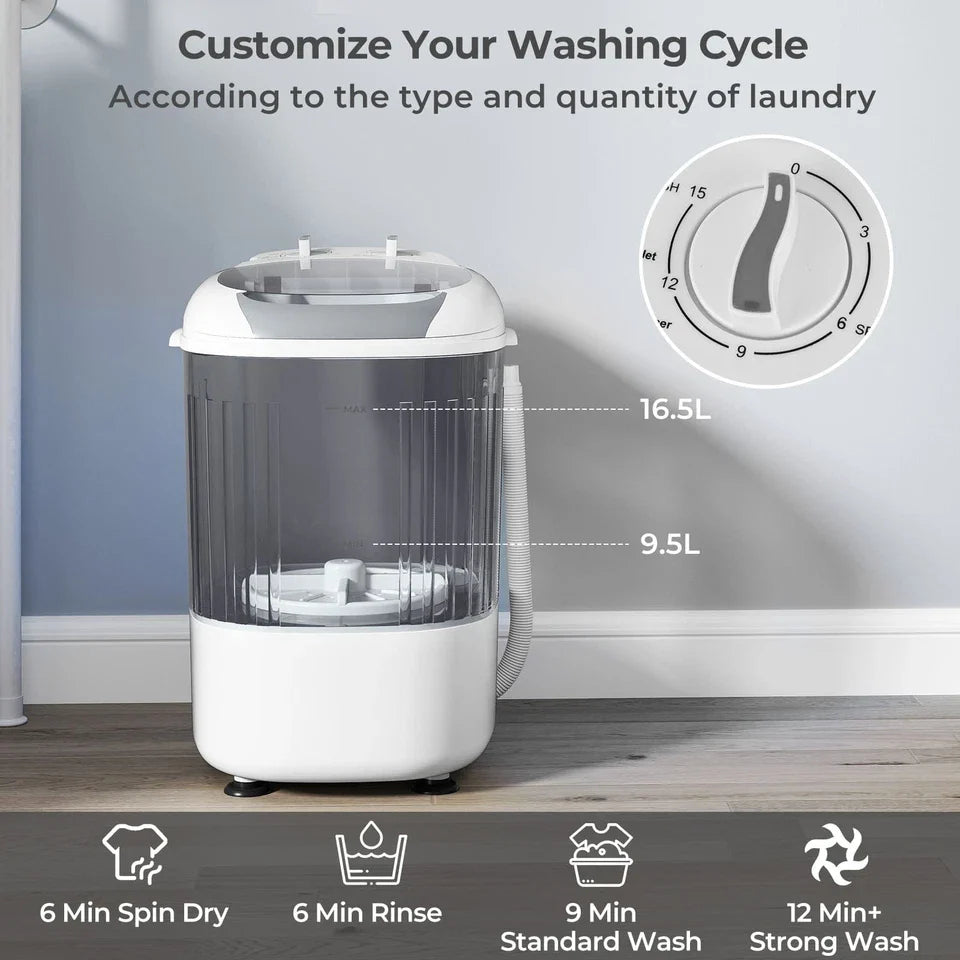 Compact Portable Mini Washing Machine - 2.5kg Wash & Spin
