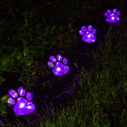 Paw Print Solar Ground Lights – Set of 4 – image 1