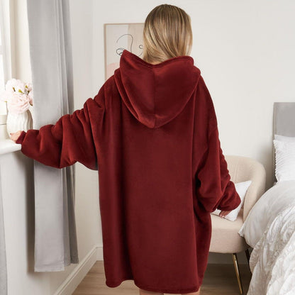 Oversized Hoodie Blanket - Plush Sherpa Lining