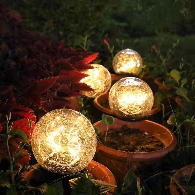 Solar glass light for garden with 20 LEDs