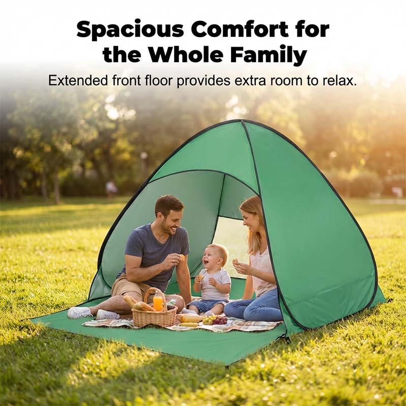 Pop-up beach tent with UV protection – sets up instantly in 1 second