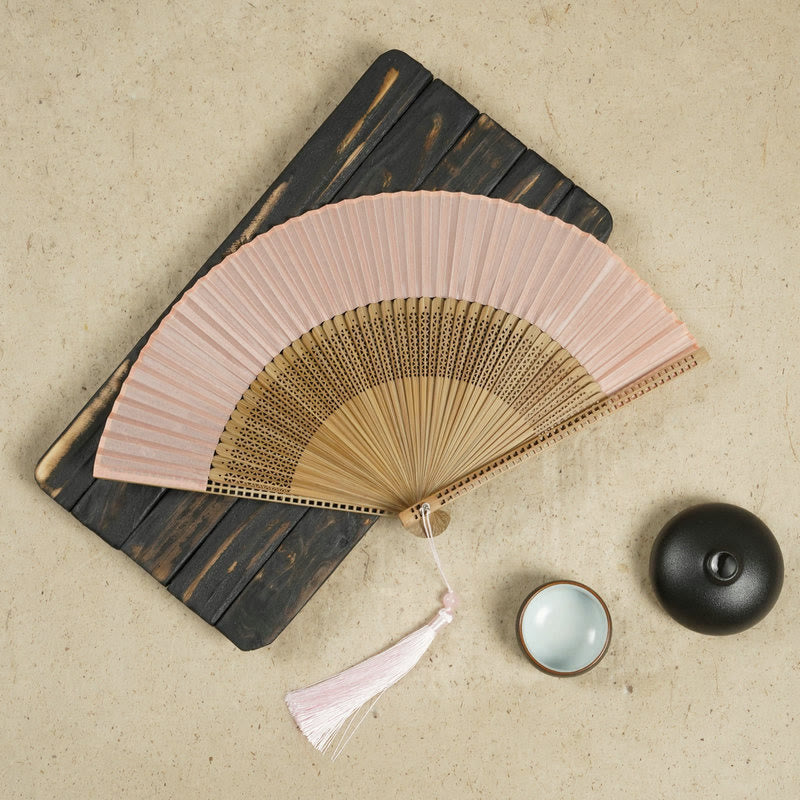 Foldable Silk and Bamboo Hand Fan