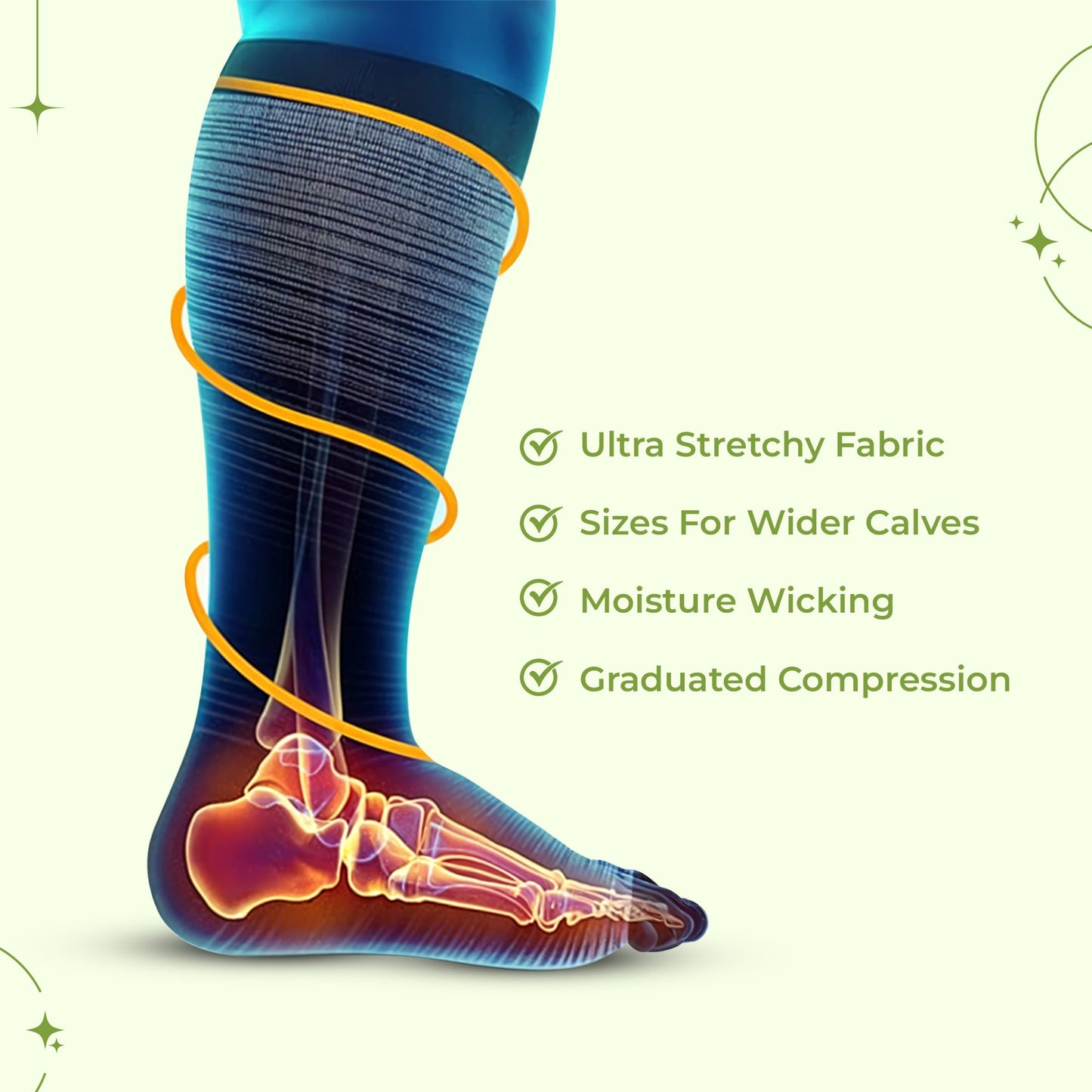 Wide Calf Compression Socks – Plus Size Support Stockings