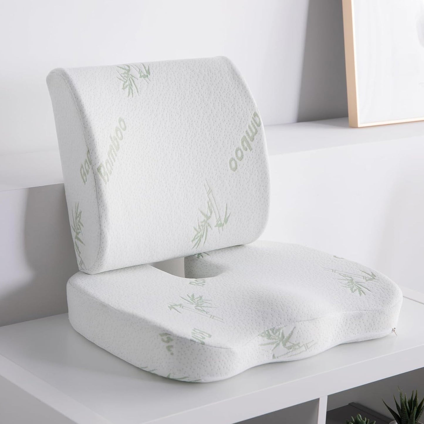 Back & Seat Cushion – Memory Foam Lumbar Support for Chairs