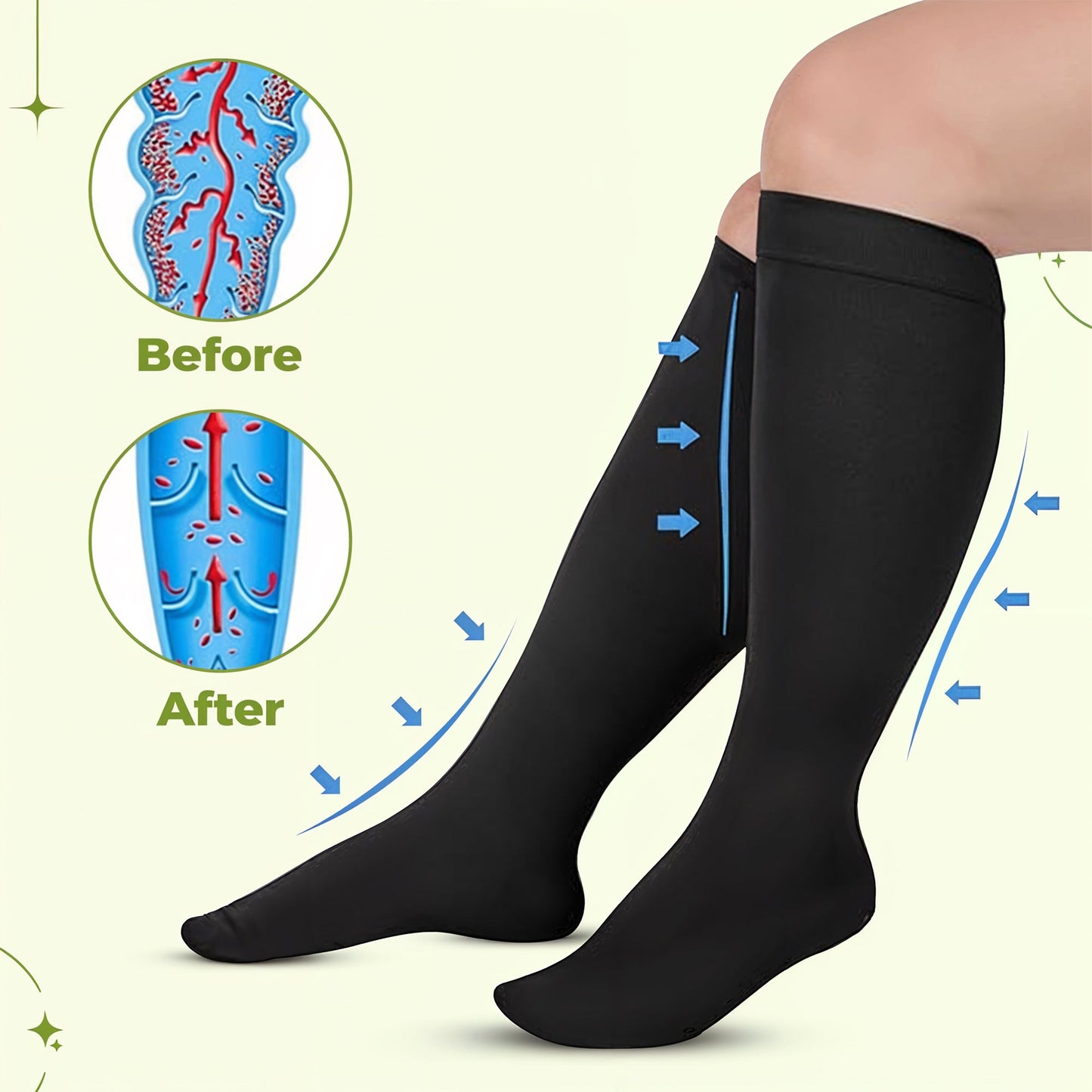 Wide Calf Compression Socks – Plus Size Support Stockings