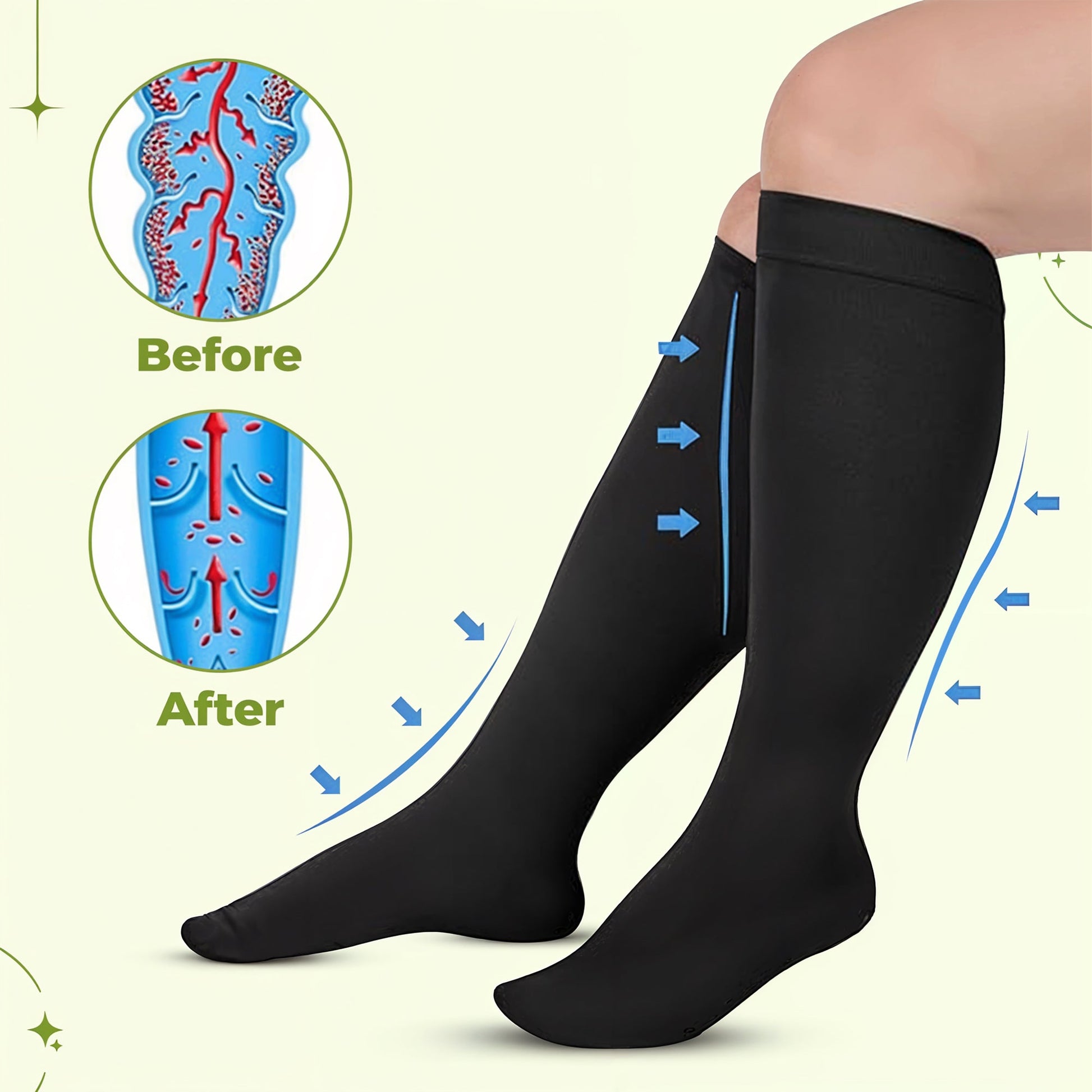 Wide Calf Compression Socks – Plus Size Support Stockings