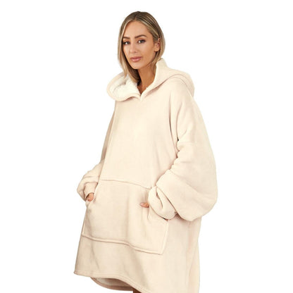 Oversized Hoodie Blanket - Plush Sherpa Lining