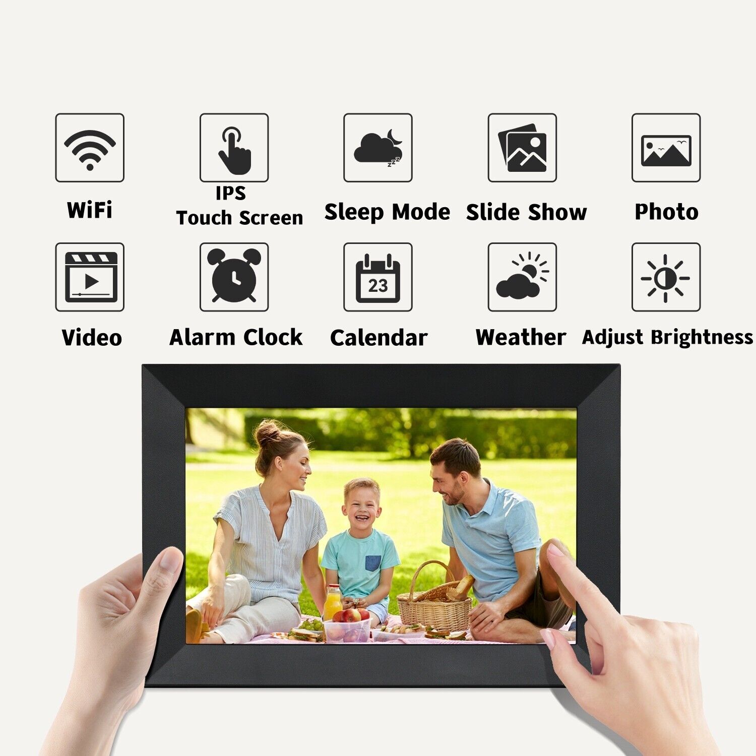 10.1in WiFi Digital Photo Frame – 16GB IPS Touchscreen