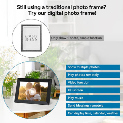 10.1in WiFi Digital Photo Frame – 16GB IPS Touchscreen
