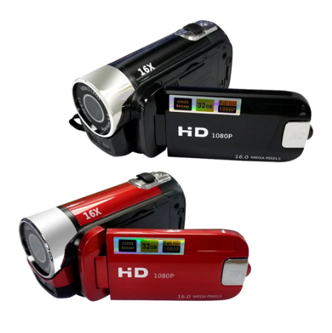 1080p Vlogging Camera – 16MP CMOS, 16× Zoom & LED Light