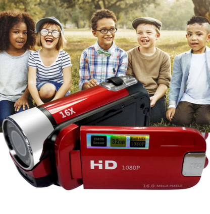 1080p Vlogging Camera – 16MP CMOS, 16× Zoom & LED Light