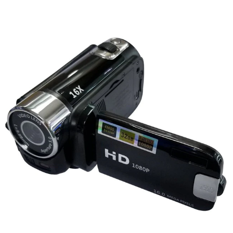 1080p Vlogging Camera – 16MP CMOS, 16× Zoom & LED Light