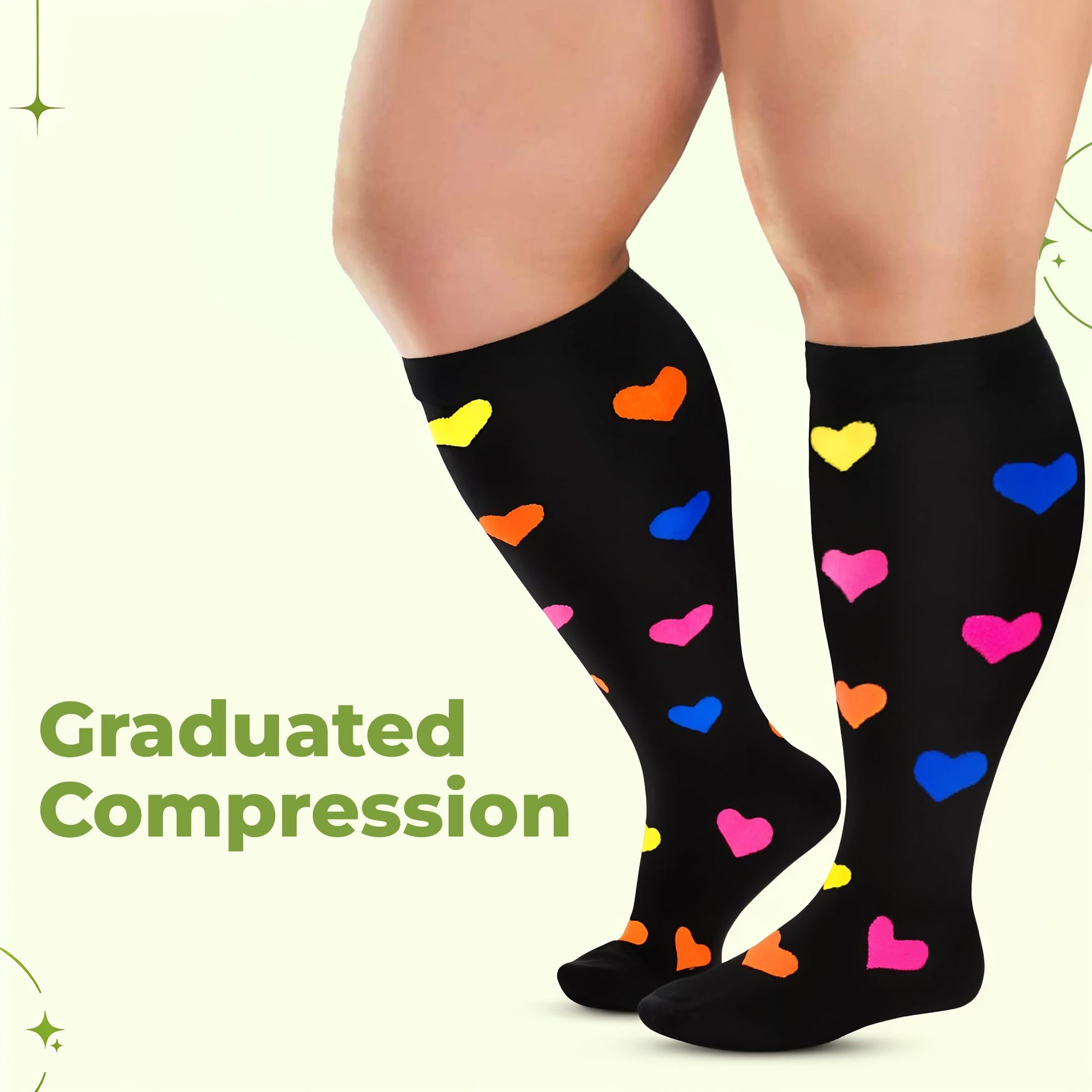 Wide Calf Compression Socks – Plus Size Support Stockings