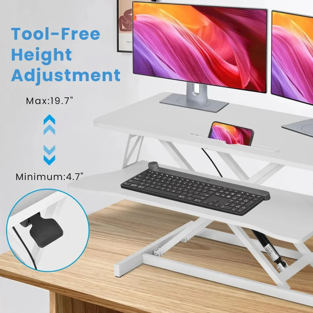 37-Inch Standing Desk Riser – Dual-Tier Sit-Stand Converter