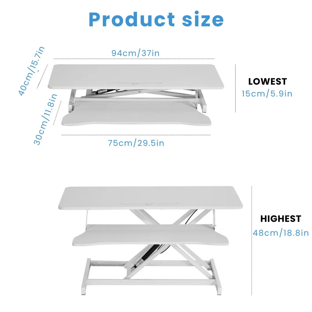 37-Inch Standing Desk Riser – Dual-Tier Sit-Stand Converter