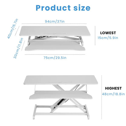 37-Inch Standing Desk Riser – Dual-Tier Sit-Stand Converter