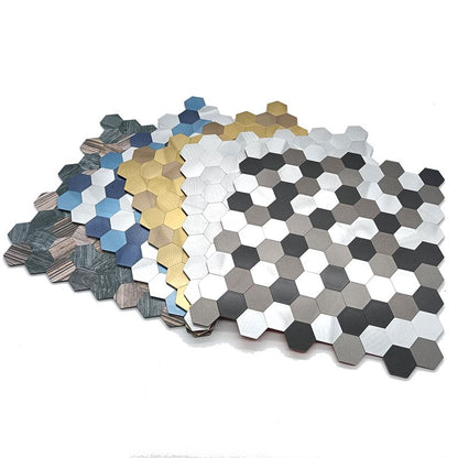 Peel and Stick Metal Mosaic Tile Hexagon Wall