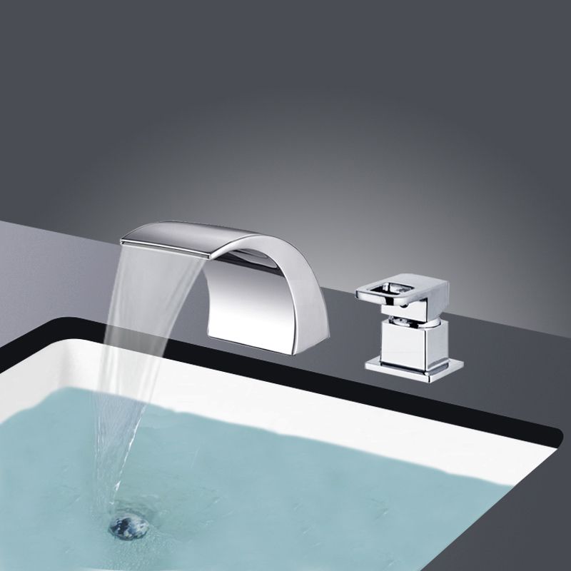 Brass Bathtub Faucet Waterfall Spout Freestanding