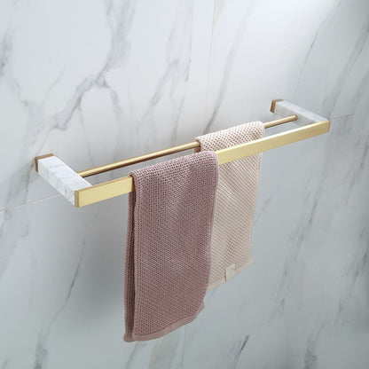 Brass Bathroom Accessories Set Marble Finish
