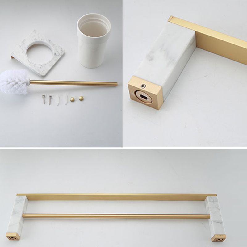 Brass Bathroom Accessories Set Marble Finish